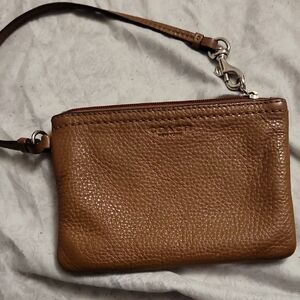 Coach Tan Leather Wristlet